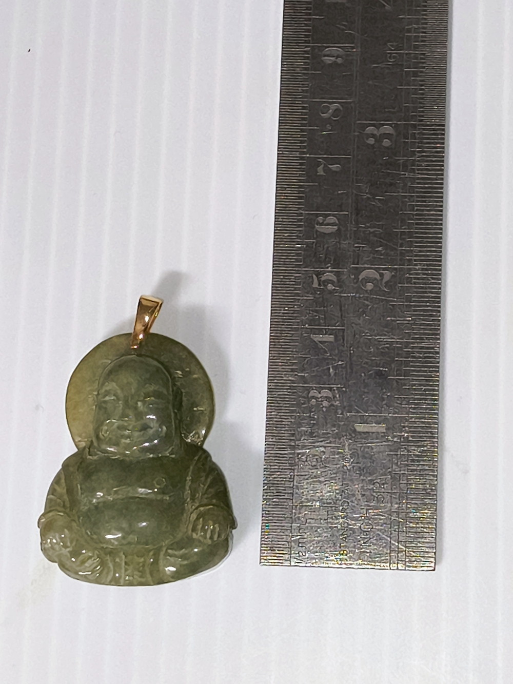 Vintage Solid 14K Gold & Natural Jade Laughing Buddha Pendant – Hong Kong Export
